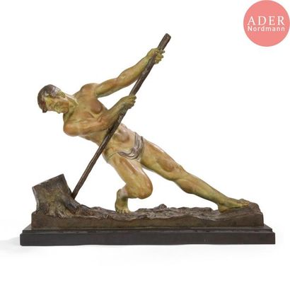 null Alexandre OULINE (1918-1940)
La force
Sculpture. Épreuve en régule à patine...