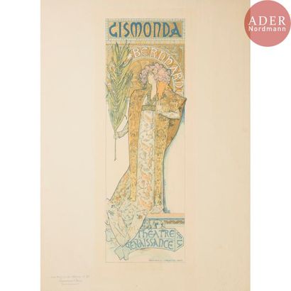  LES MAÎTRES DE L'AFFICHE - D'après Alfons MUCHA (1860-1939) Gismonda Lithographie....