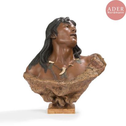 null Édition Friedrich GOLDSCHEIDER 
Indien d'Amérique
Buste sculpté. Épreuve en...