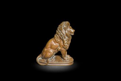 null Antoine-Louis Barye (1795-1894)
Lion assis n°3
Épreuve en bronze à patine brun...