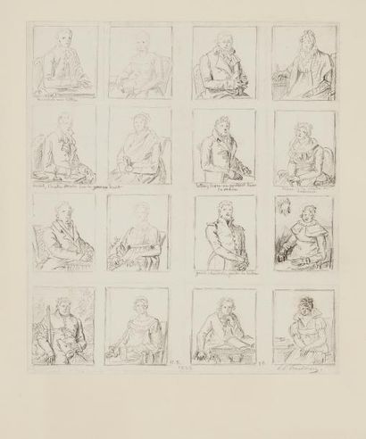 null École FRANÇAISE, 1823
Croquis d’une planche de portrait de Pierre Paul Prud’hon...