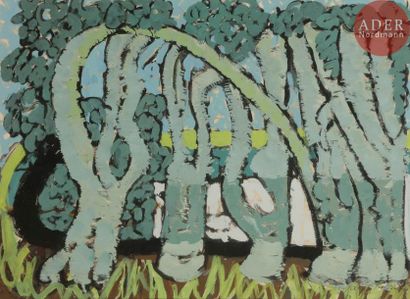 null Jacques (Yakov Abramovitch) CHAPIRO (1897 - 1972)
Allée d’arbres
Gouache.
Signée...