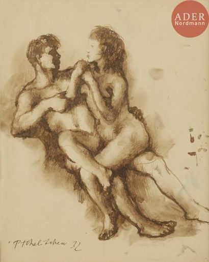 null Pavel Fédorovitch TCHÉLITCHEW (1898 - 1957)
Le Couple, 1932
Encre et lavis d’encre.
Signé...