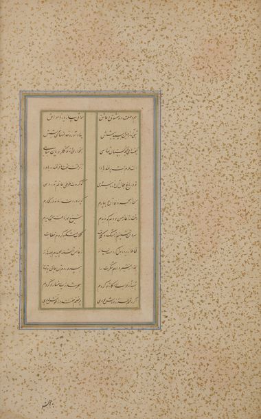 null Deux pages de poésies persanes, Iran, probablement XVIIe siècle
L’une, de 12...