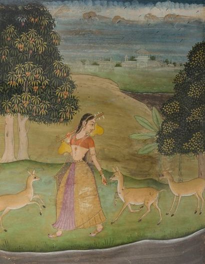 null Illustration d’un raga, Todi ragini, Rajasthan, XVIIIe siècle
Gouache remontée...