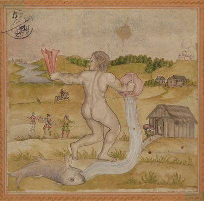 Illustration du signe astrologique du Verseau,...