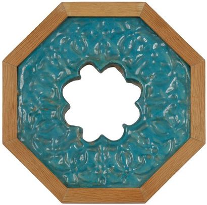 Carreau octogonal en céramique turquoise,...