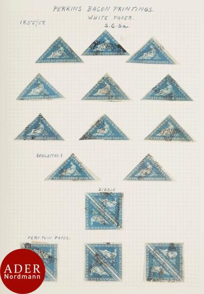 null CAP DE BONNE-ESPERANCE
Très bel ensemble, dont 8 pages contenant 82 triangulaires...