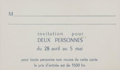 null Yves KLEIN (1928-1962)

Carton d’invitation pour le vernissage de son exposition...