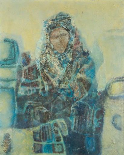 null M’hamed ISSIAKHEM [algérien] (1928-1985)

Femme en bleu
Huile sur toile.
Signée...