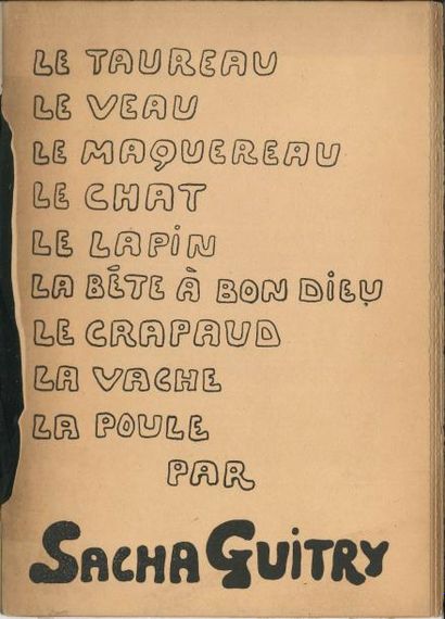 null Sacha GUITRY Le Taureau, Le Veau, Le Maquereau, Le Chat, Le Lapin, La Bête à...