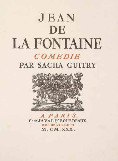 Sacha GUITRY Jean de La Fontaine, comédie...