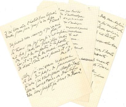 null Sacha GUITRY Manuscrit autographe, [vers 1930 ?] ; 3 pages in-8, quelques ratures...
