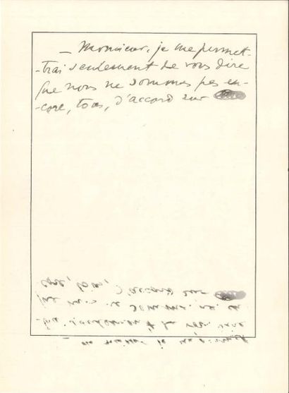 null Sacha Guitry Manuscrit autographe pour 60 jours de prison, [1949] ; 7 feuillets...