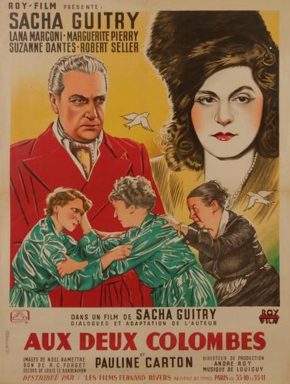 null [Sacha GUITRY] Affiche pour le film Aux Deux Colombes, 1949 Impression couleurs...