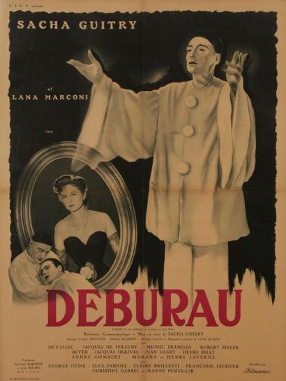 null [Sacha GUITRY] Affiche pour le film Deburau, 1951 Anonyme (d’après René Péron)...