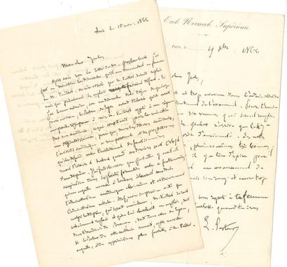 null Louis PASTEUR 3 LAS, Paris novembre-décembre 1866, à Jules Vercel ; 1 page in-12,...