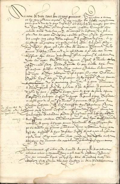 null Angleterre Manuscrit, Blois 1572 (copie de l’époque) ; 38 pages in-fol, sous...