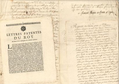 null Esclavage 3 pièces manuscrites et un imprimé, XVIIIe siècle
 Lettres patentes...