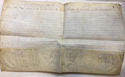 null [LOUIS XV (1710-1774)] Pièce manuscrite et son nom, Compiègne 18 juillet 1749 ;...