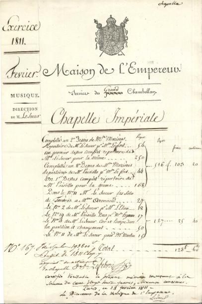 null [Napoléon ier] 4 PS par Jean-François Le Sueur (1760-1837), directeur de la...