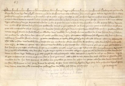 null NIVERNAIS Charte établie et signée par Petronne de Ganay, notaire à Saint-Pierre-le-Moustier,...