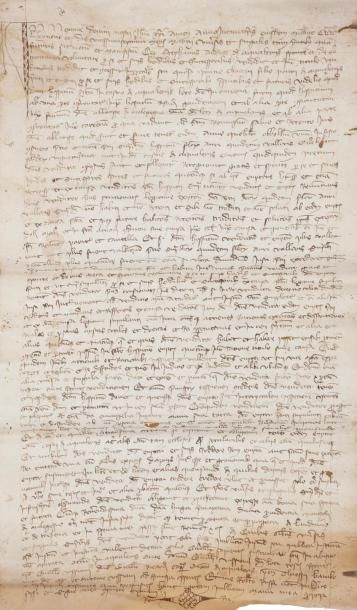 null Provence Charte portant le sceau manuel du notaire Robert Russo, 27 mars 1380 ;...