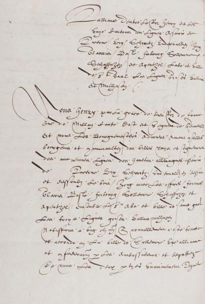 null Suisse Manuscrit, 1516-1549 (copie d’époque) ; 35 pages in-fol, sous cartonnage...