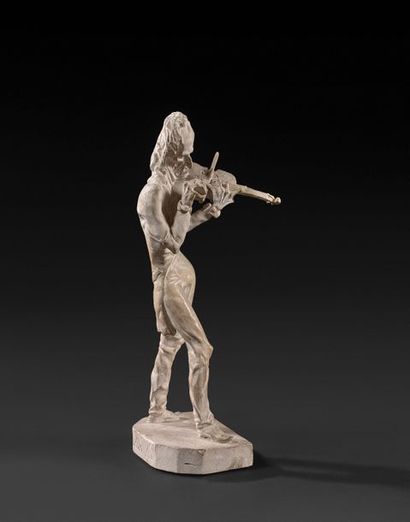 null Jean-Pierre Dantan (1800-1869)
Paganini
Statuette en plâtre 
Signé au revers...