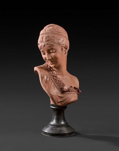 null Albert-Ernest Carrier-Belleuse (1824-1887)
Buste de femme
Épreuve en terre cuite
Signé...