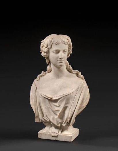 null Jules Franceschi (1825-1893)
Buste de femme
Marbre blanc
Signé et daté sur le...