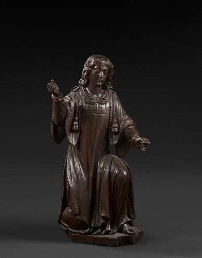 null France, XVIIIe siècle
Ange adorateur
Sculpture en ronde-bosse en chêne teinté
H...