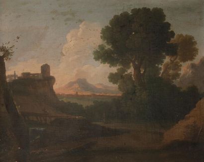 null École ROMAINE du XVIIIe siècle, entourage de Jan Frans Van BLOEMEN
Paysage animé...