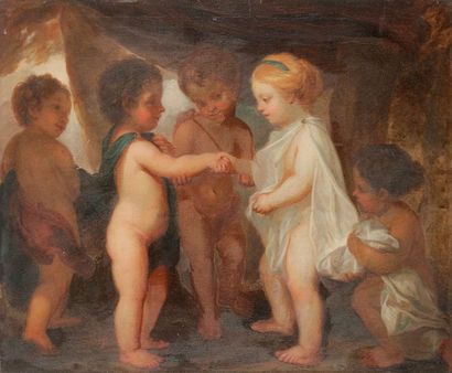 null Attribué à Vittorio Amedeo RAPOUS 
(1729 - 1800)
Le mariage des enfants 
Le...