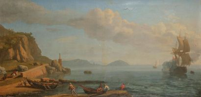 null Adrien MANGLARD 
(Lyon 1695 - Rome 1760)
Le retour de la pêche
Sur sa toile...