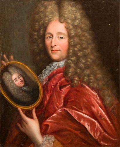null École FRANCAISE vers 1700,
entourage de Joseph VIVIEN
Portrait d’un homme tenant...