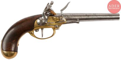 null Pistolet d’arçon à silex modèle 1777, 1er type
Canon rond à méplats au tonnerre,...