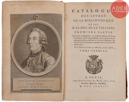 null [LA VALLIÈRE (Louis-César de La Baume Le Blanc)] - DEBURE (Guillaume).
Catalogue...