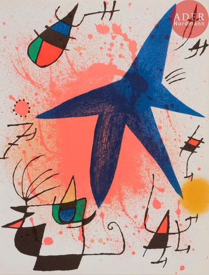 null [MIRÓ (Joan)].
Joan Miró lithographe.
Paris, 1972-1975. — 2 volumes in-4. Pleine...