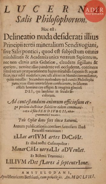 null [ALCHIMIE - HARPRECHT (Johann)].
Lucerna Salis Philosophorum.
Amsterdam : Henricum...