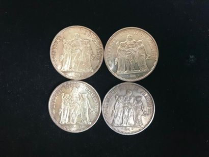 null 4 pièces de 10 Francs en argent. Type Hercule (1970 (3) et 1966).

Frais acheteur...
