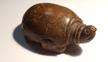 null CHINE Tortue en pierre marron L : 8,5 cm