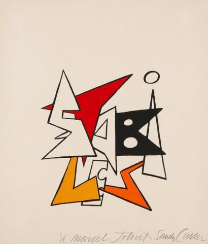 Alexander Calder (1898-1976) [Composition aux stabiles]. Vers 1970. Lithographie....