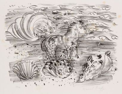 Raoul Dufy (1877-1953) Petit cheval marin ou Cheval aux coquillages. 1927. Lithographie....