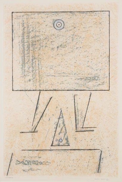 Max Ernst (1891-1976) A. Nouveau Loplop. 1975. Eau-forte et aquatinte. 313 x 474....