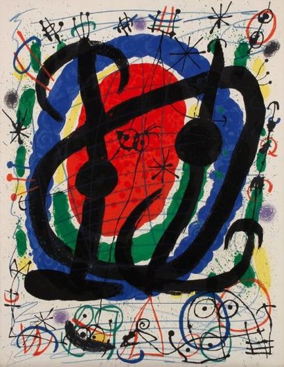 Joan Miro (1893-1983) Affiche pour l'exposition du XXIIe salon de Mai. 1966. Lithographie....