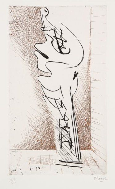 Henry Moore (1868-1986) Turning Figure n° 1. 1971. Eau-forte. 135 x 230. C. 175....