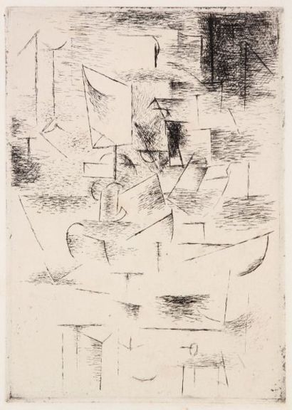 Pablo Picasso (1881-1973) La Table (2e planche). 1910. Planche pour Saint-Matorel...