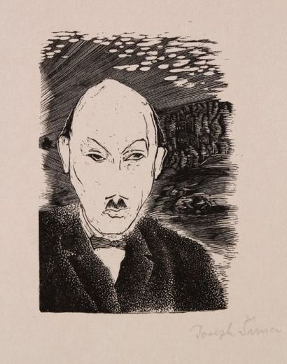 Joseph Sima (1891-1971) Portrait de Pierre-Jean Jouve. Planche pour Les Nouvelles...