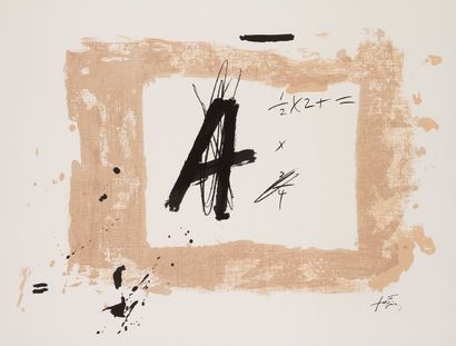 Antoni Tàpies (né en 1923) Sans titre. 1976. Lithographie. 580 x 420. Galfetti 639....